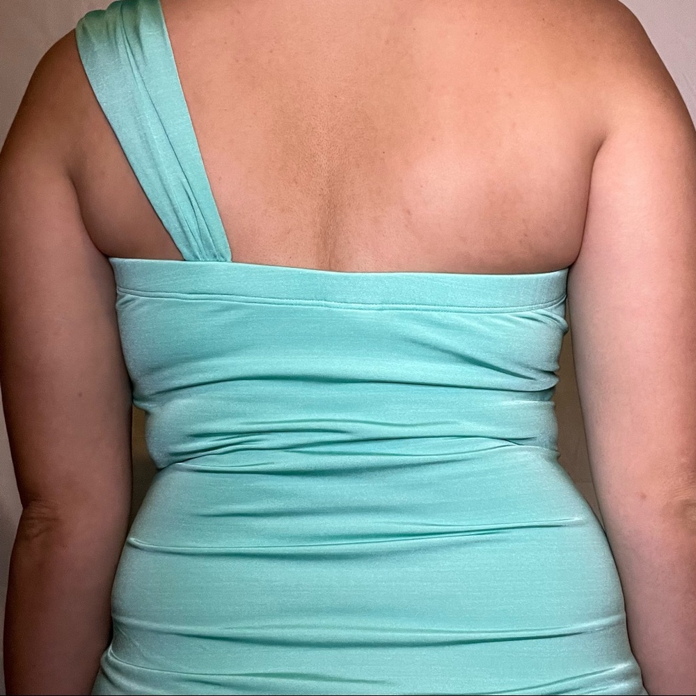 Aqua One Shoulder Top View 4